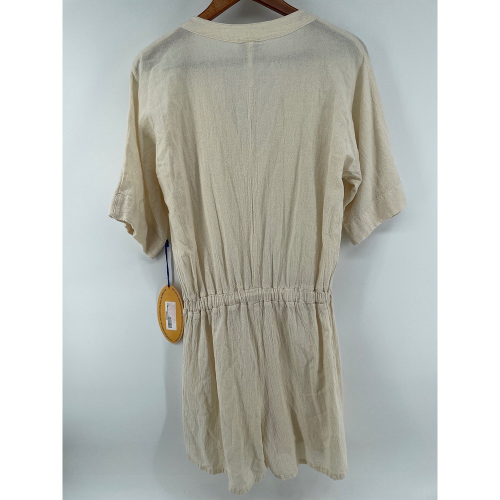 Oh My Gauze Shorts Romper Womens Small Cream Cotton Coastal Boho Cottagecore - Picture 4 of 11